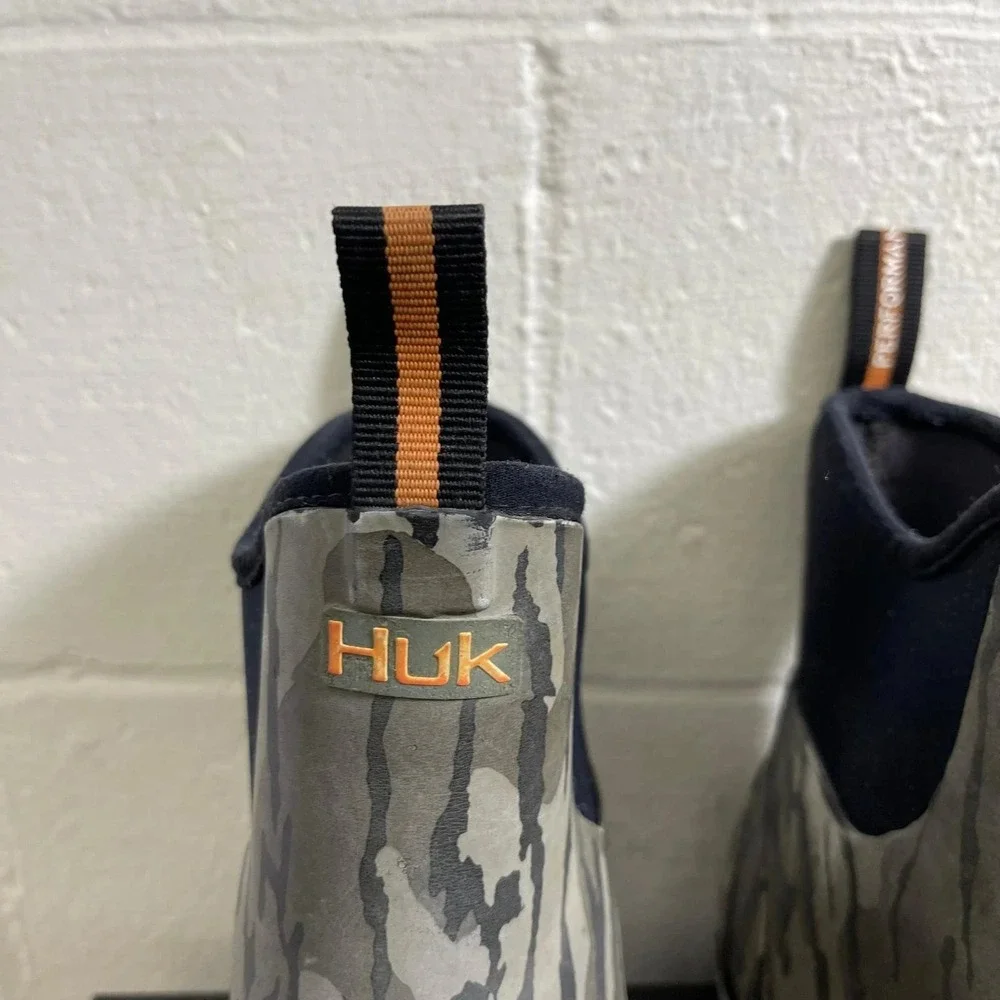 Huk Rogue Wave Deck Ankle Boots Grey Waterproof Pull On Men's Size 14 US/13 UK